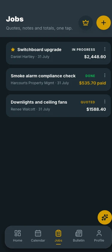 Jobs in The Tradie Kit App